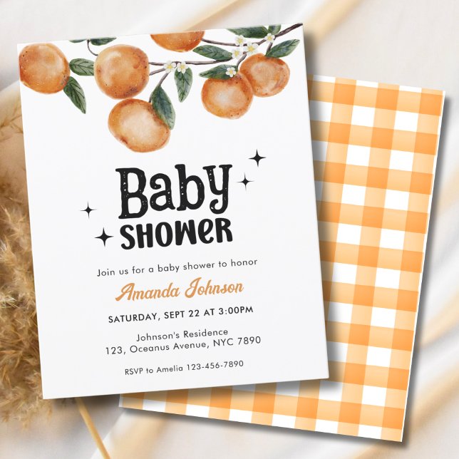 Budget Aquarelle Citrus Orange Baby shower (Créateur téléchargé)