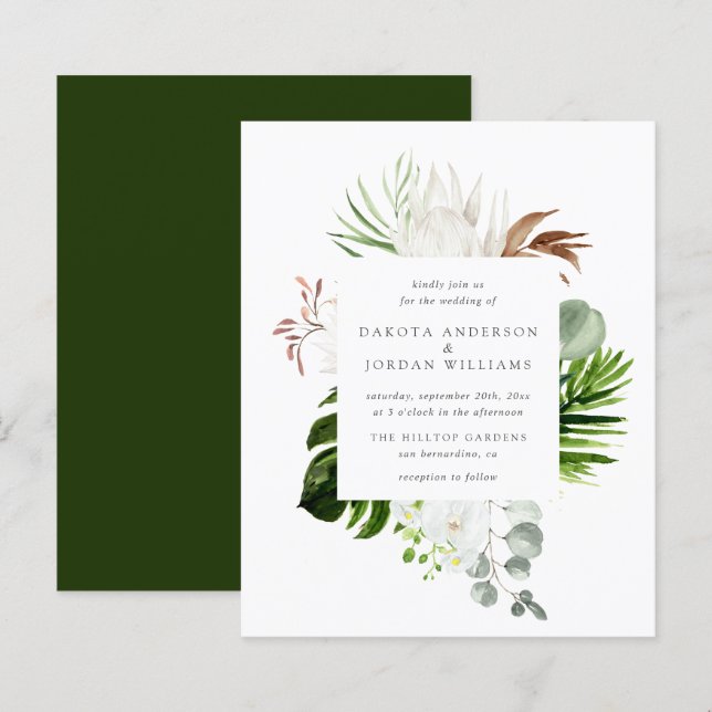 Budget Aquarelle Eucalyptus Mariage de verdure (Devant / Derrière)