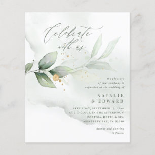 budget Aquarelle eucalyptus sauge mariage vert