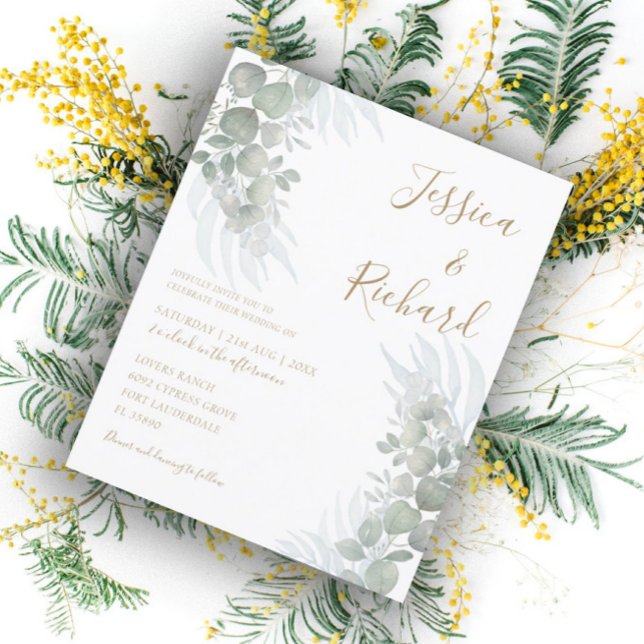 Budget Aquarelle Eucalyptus Vert Sauge Mariage  (Créateur téléchargé)