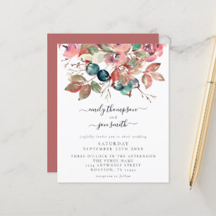 Budget Aquarelle Faire-part de mariage de fleurs r