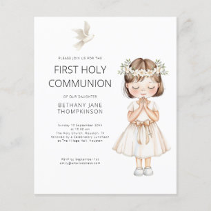 Budget Aquarelle fille première sainte communion b