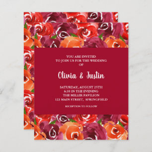 Budget Aquarelle Floral Collage Mariage Invite