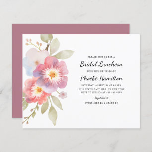 Budget Aquarelle Florale Bridal Brunch Invitation