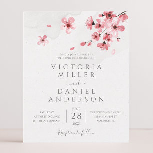 Budget Aquarelle Florale Cerisier Fleur Mariage