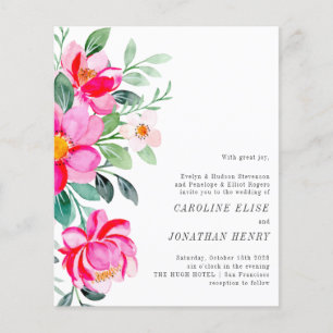 Budget Aquarelle Florale Mariage formel Invitation