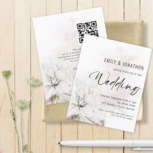 Budget Aquarelle Flore blanche QR Wedding Invitati