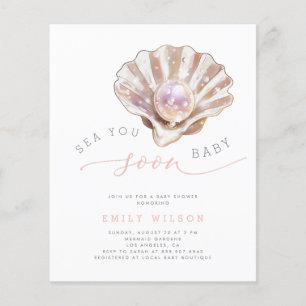 Budget Aquarelle Mer Vous Bientôt Baby showers Inv