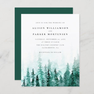 Budget Aquarelle Pine Tree Forest Mariage rustique
