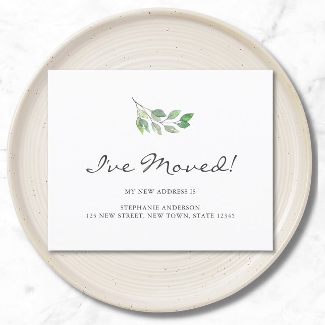 Budget Aquarelle verte Faire-part de déplacement (Créateur téléchargé)
