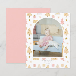 BUDGET Arbre de Noël rose photo personnalisée