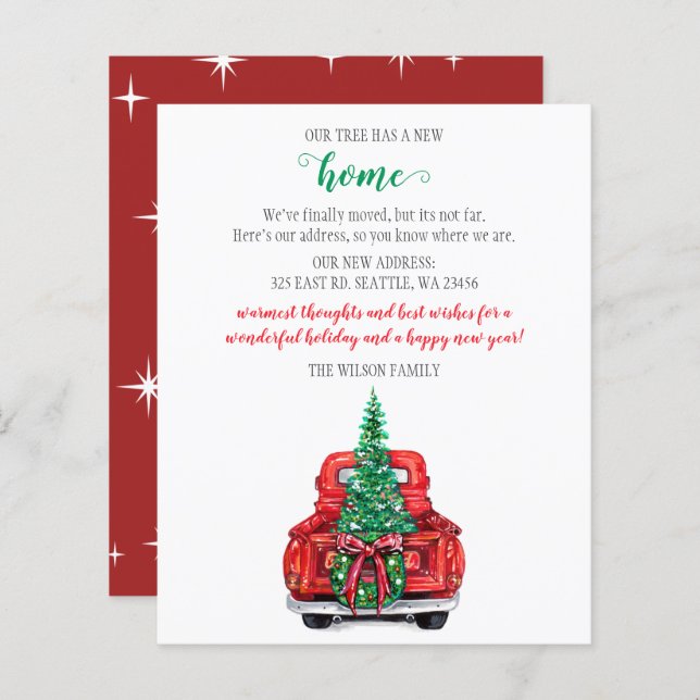 Budget Arbre de Noël voiture Nous avons déménagé C (Devant / Derrière)