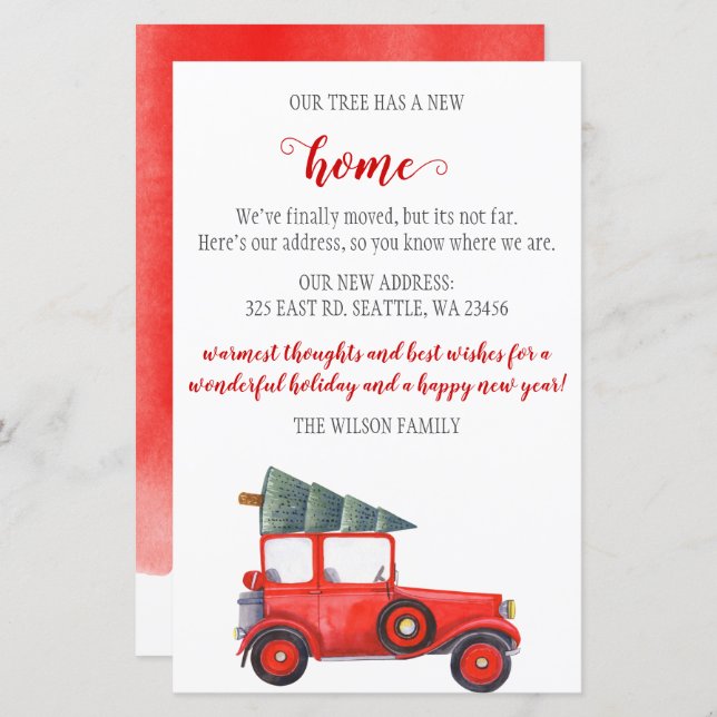 Budget Arbre de Noël voiture Nous avons déménagé C (Devant / Derrière)