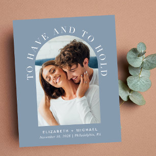 Budget Arc moderne photo Dusty Blue Wedding Invita