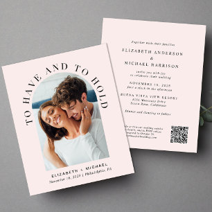 Budget Arc photo QR Code Faire-part de mariage ros
