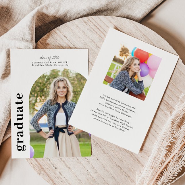 Budget Arch Graduate Photo Graduate Faire-part (Créateur téléchargé)