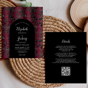 Budget Arch Moody Bourgogne Noir QR Code Mariage