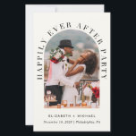 Budget Arch Photo Cream Wedding Invitation de réce<br><div class="desc">Elément crème légère moderne et économique ou faire-part mariage privée et invitation à la réception. L'avant présente votre photo dans un cadre en arc et "Happily Ever After Party" dans une élégante typographie. Ajoutez vos prénoms, votre date mariage et votre emplacement. Au contraire, vous pouvez personnaliser votre invitation et ajouter...</div>