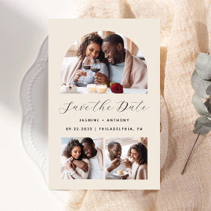 Budget Arche 3-Photos Beige Save the Date