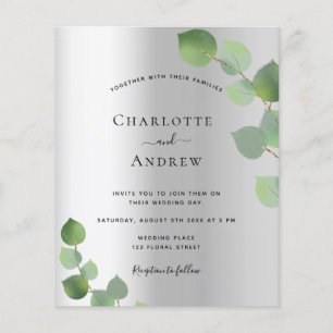 Budget argent eucalyptus verdure mariage moderne