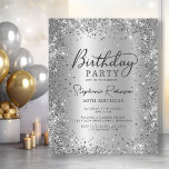 Budget Argent Parties scintillant Métal 50e annive<br><div class="desc">Célébrez avec élégance cette Parties scintillant d'argent et d'huile métallique Budget 50e anniversaire Invitation. Un cadre brillant de parties scintillant de glam argent brillant et brillant autour de gris argenté faux brossé de feuille métallique look arrière - plan rendent ce design vraiment étonnant, tandis que la calligraphie chic ajoute une...</div>