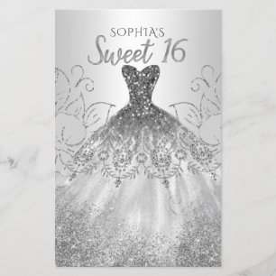 Budget Argent Parties scintillant robe douce 16 In