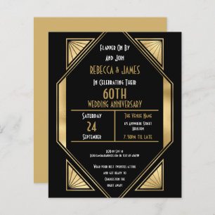 Budget Art déco 60e anniversaire Mariage Invitatio