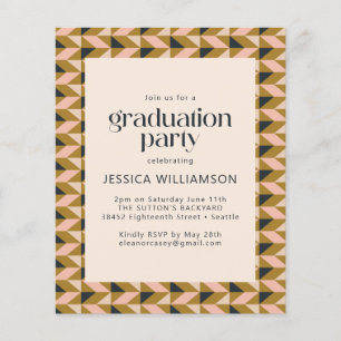Budget Art Déco Blush et Gold Graduation Party