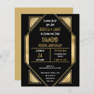Budget Art Déco Mariage diamant Anniversaire Invit