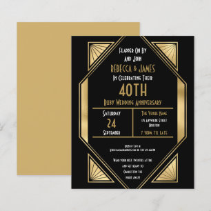 Budget Art déco Ruby Invitation du 40e anniversair