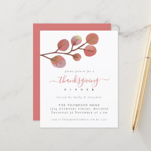 Budget Artsy Automne quitte Thanksgiving Invitatio