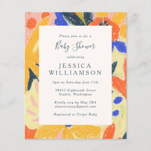 Budget Artsy coloré Abstrait Invitation Baby showe