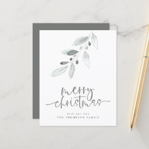 Budget Artsy Feuilles Joyeux Noël Carte de vacance