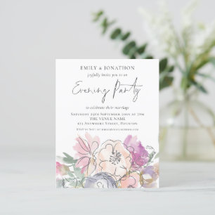 Budget Artsy Florals Mariage Soirée Invitation de