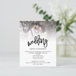Budget Artsy Script Photo QR Code Mariage Invitati