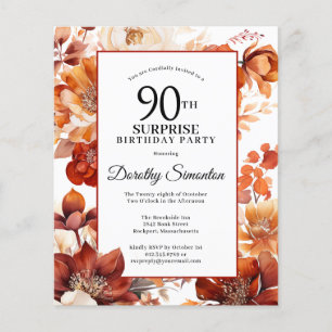 Budget Automne Fleurs 90e Invitation surprise Anni