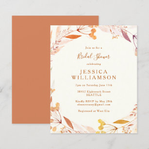 Budget Automne Floral Aquarelle Boho Fête des mari