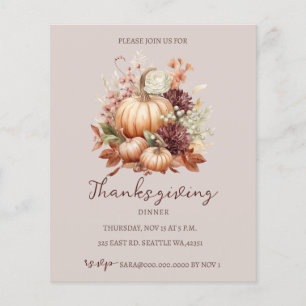 Budget Automne Floral Citrouilles Thanksgiving Inv
