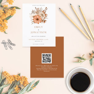 Budget Automne Floral QR Code Mariage Enregistrer