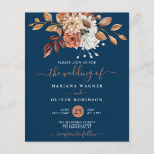 Budget Automne Floral sur Faire-part de mariage bl