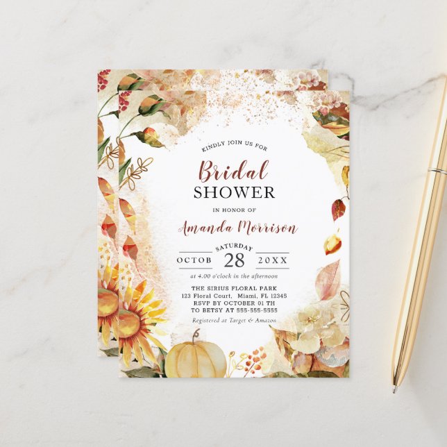 Budget Automne Mariage Fête des mariées tournesol (Devant/Arrière en situation)