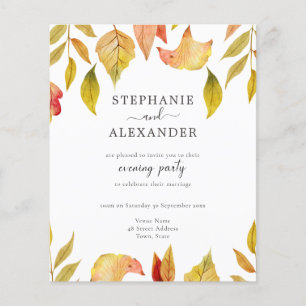 Budget Automne quitte Mariage Soirée Invitation QR