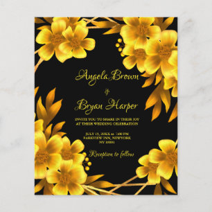 Budget Automne romance or jaune floral géométrique
