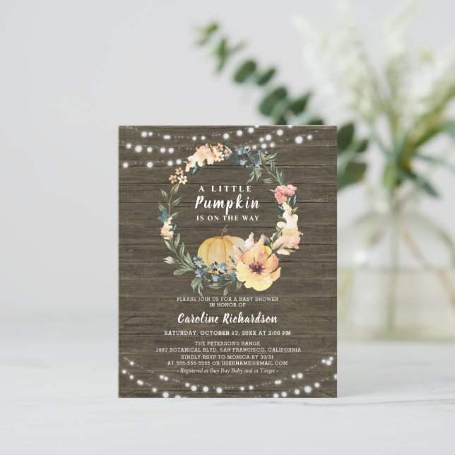 Budget Automne Rustique Petit Baby shower Citrouil (Debout devant)