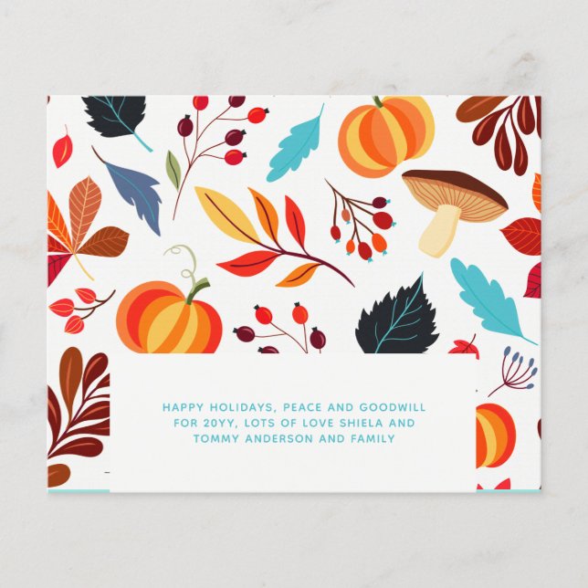 Budget Automne Thanksgiving Card Citrouilles moder (Devant)