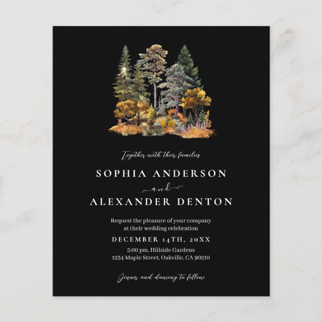 Budget Autumn Forest Photo QR code mariage invitat (Devant)