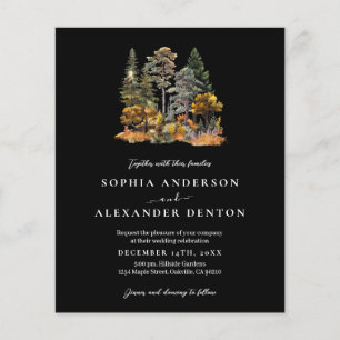 Budget Autumn Forest Photo QR code mariage invitat