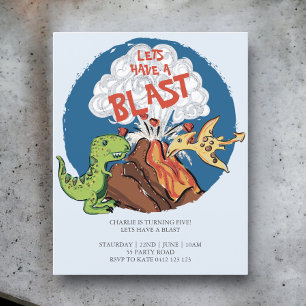 BUDGET Avoir Blast Dinosaur Anniversaire Invitatio