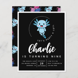Budget Axolotl Anniversaire Fête Invitation