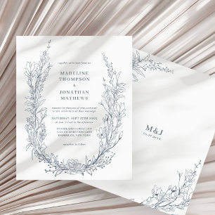 BUDGET Azure Ivory Floral Wreath Mariage